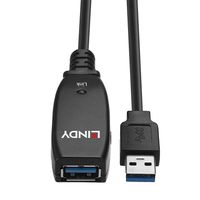 LINDY USB-kabel USB 3.2 Gen1 (USB 3.0 / USB 3.1 Gen1) USB-A stekker, USB-A bus 15.00 m Zwart 43322 - thumbnail