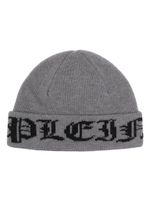 Philipp Plein bonnet Gothic Plein en laine - Gris