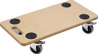 Metafranc Transportwagen 590 x 290 mm - draagvermogen 200 kg - MDF-plaat - wielen van TPE met rem/transporthulp om te verplaatsen/trolley voor het vervoeren van meubels/houten kistrol/821390