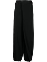 Yohji Yamamoto pantalon de jogging à taille haute - Noir