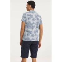PME Legend regular fit polo met all over print blauw