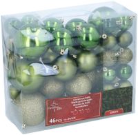 Kerstballen Set Groen 46 Stuks -> Set van 46 groene kerstballen - thumbnail