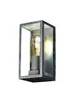 Wandlamp voor buiten, geruit, hoekige wandlamp van zink met E27-fittingen, max. 60 watt, buitenlamp met lichteffect voor de entree