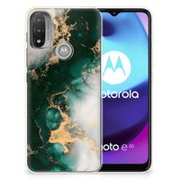 TPU Siliconen Hoesje voor Motorola Moto E20 | E40 Marmer Groen