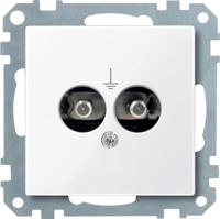 Merten 290425 potentiaalbalancerende contactdoos, actief wit glanzend, systeem M