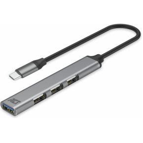 ACT USB-C hub. 3x USB-A 2.0 en 1x USB-A 3.0