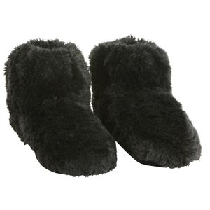 Zwarte warmte pantoffels/sloffen voor dames