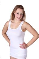 Beeren singlet hemd dames - Katoen - Carola - onderhemd - Zonder zijnaden - hemdjes dames Brede bandjes - wit - 52 - Wit