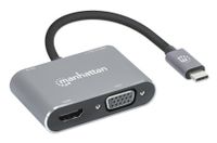 Manhattan USB-C to HDMI & VGA 4-in-1 Docking-Konverter USB-C dockingstation Geschikt voor merk (dockingstation): Universeel USB-C Power Delivery - thumbnail