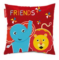 Fisher Price kussen olifant & leeuw junior 40 cm rood/blauw