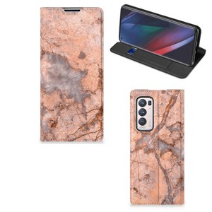 OPPO Find X3 Neo Standcase Marmer Oranje