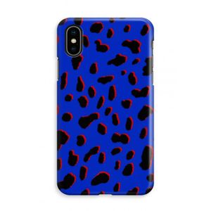 Blue Leopard: iPhone Xs Volledig Geprint Hoesje