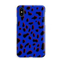 Blue Leopard: iPhone Xs Volledig Geprint Hoesje - thumbnail