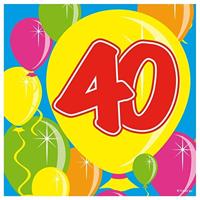 Folat Servet Balloons 40 jaar 25 x 25