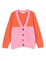 There Was One Kids cardigan colour block à col v - Orange