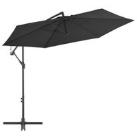 Zweefparasol met aluminium paal 300 cm zwart - thumbnail