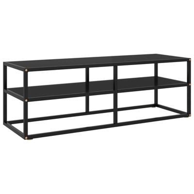 vidaXL Tv-meubel met zwart glas 120x40x40 cm zwart vidaXL Tv-meubel met zwart glas 120x40x40 cm zwart