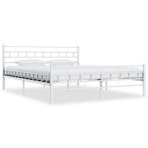 Bedframe metaal wit 200x200 cm