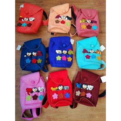 Vilten Schoudertas Kinderen met Vingerpoppen (Donkerrood) Vilten Schoudertas Kinderen met Vingerpoppen (Donkerrood)