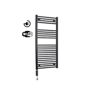 Radiator Sanicare Snode Met Wifi 111,8 x 60 cm Mat Zwart Met Thermostaat Chroom Sanicare