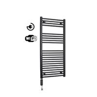 Radiator Sanicare Snode Met Wifi 111,8 x 60 cm Mat Zwart Met Thermostaat Chroom Sanicare - thumbnail