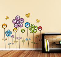 Sticker Bloemen en vlinders - thumbnail