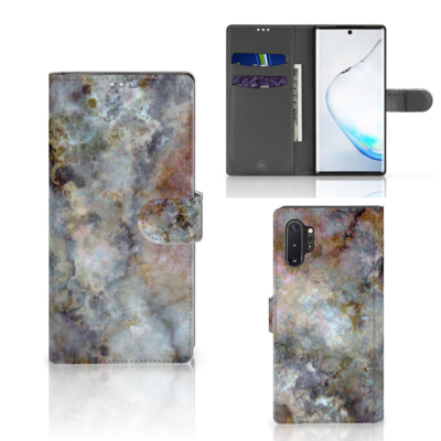 Samsung Galaxy Note 10 Plus Bookcase Marmer Grijs
