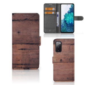 Samsung Galaxy S20 FE Book Style Case Old Wood