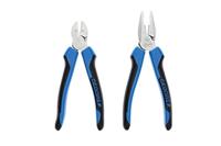 GEDORE Tangenset, 2-delig met zijsnijder en combinatietang met 2K-handgrepen, staal/kunststof, zwart/blauw