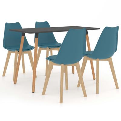 vidaXL 5-delige Eethoek turquoise