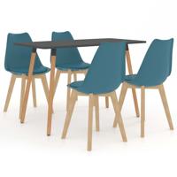 vidaXL 5-delige Eethoek turquoise
