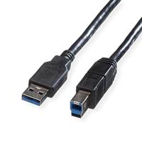 ROLINE USB 3.2 Gen 1 kabel, type A-B, zwart, 1,8 m