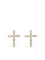 Djula boucles d'oreilles Big Cross en or 18ct ornées de diamants