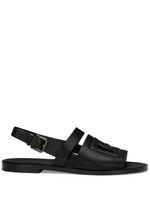 Dolce & Gabbana logo-embossed leather slides - Noir - thumbnail