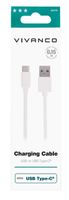 Vivanco USB-kabel USB 2.0 USB-C stekker, USB-A stekker 0.15 m Wit 62478 - thumbnail