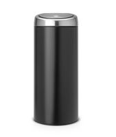 Brabantia Touch Bin, 30L Rond Kunststof, Roestvrijstaal Zwart - thumbnail