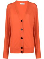 Jil Sander cardigan en cachemire à boutonnière - Orange