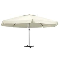 vidaXL Tuinparasol met aluminium paal 600 cm zandwit