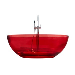 Best Design Vrijstaand Ligbad 170x78x56 cm Resin Transparant Rood