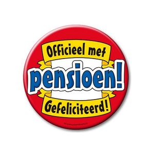 XXL button met pensioen feestartikelen