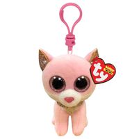 Ty Beanie Boo&apos;s Clip Fiona Pink Cat, 7cm - thumbnail