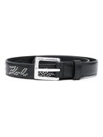 Karl Lagerfeld ceinture en cuir à motif K/Signature Rocky - Noir