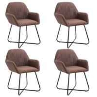 vidaXL Eetkamerstoelen 4 st stof bruin