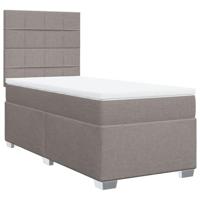 vidaXL Boxspring met matras stof taupe 80x200 cm, boxspring, ledikant, bedframe, bed, boxspring bed, bedbodem, seniorenbed, senioren bed