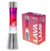 Fisura Lava Lamp Tower - Chrome Basis En Gradiënt Fles Met Transparante Vloeistof En Witte Lava