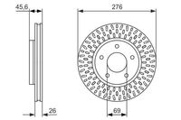 Remschijf BOSCH, Remschijftype: Geventileerd, u.a. für Mitsubishi - thumbnail