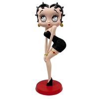 Betty Boop Klassieke Pose Beeld (Zwart Glitter) - thumbnail