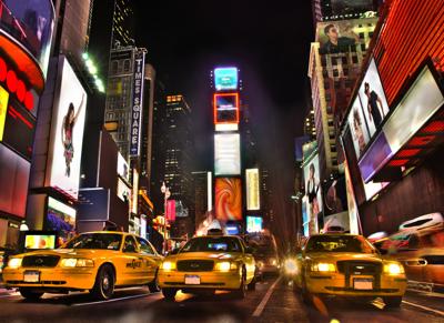 Yellow Cabs at Times Square