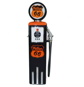 Phillips 66 8 Ball Elektrische Benzinepomp Zonder Voet - Zwart & Oranje - Reproductie