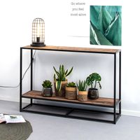 Sohome Sidetable Georgia Riverwood en staal, 120cm - Bruin - thumbnail